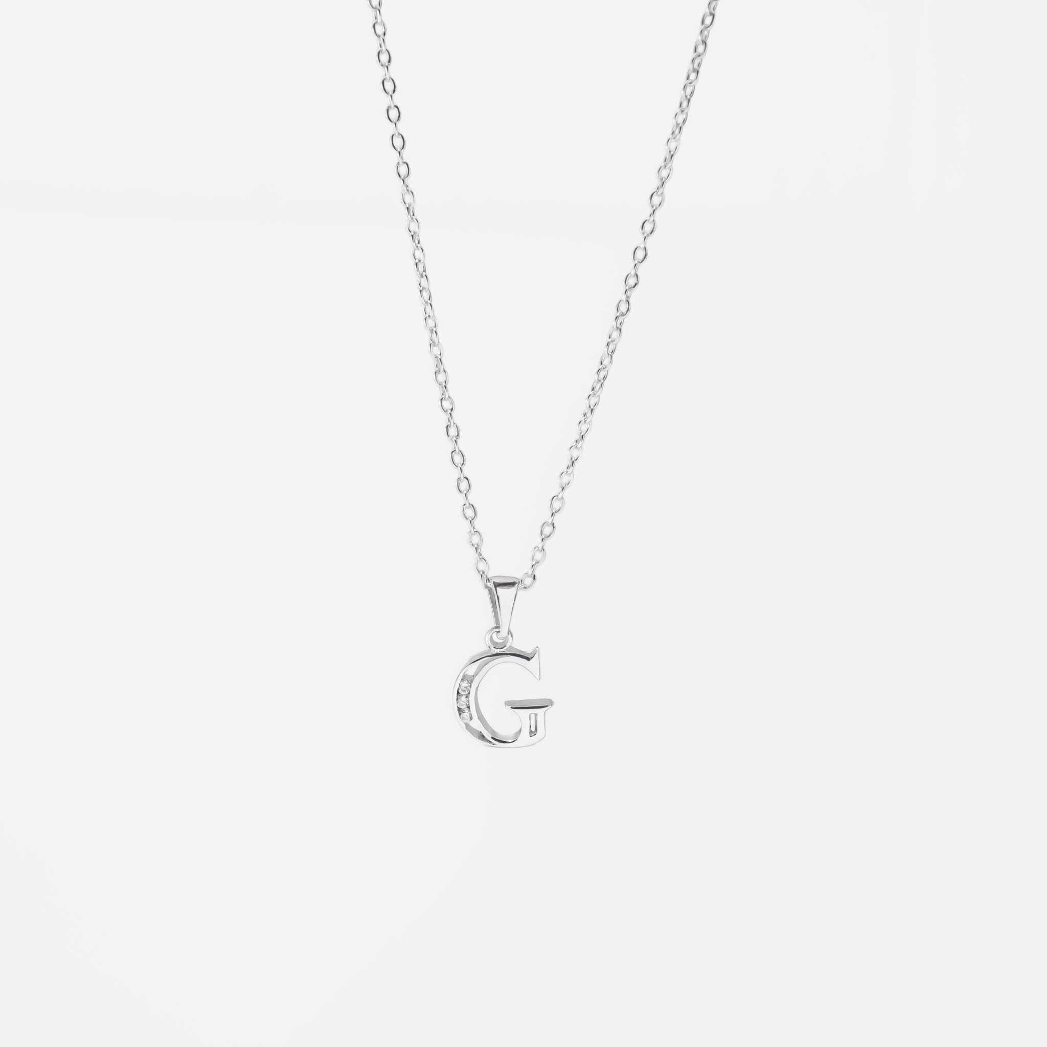 INITIAL G CRYSTAL NECKLACE