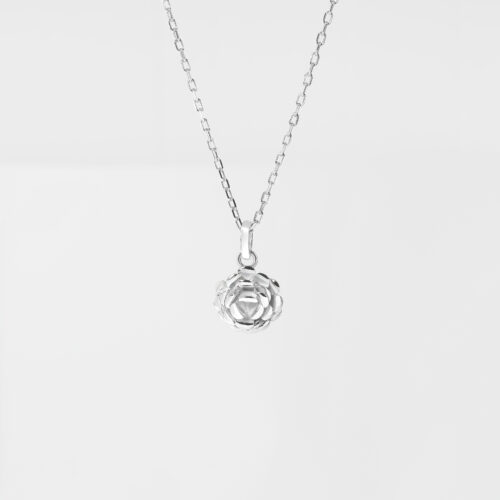 SCULPTURAL SILVER ROSE PENDANT