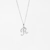 R CURSIVE SILVER NECKLACE