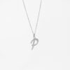 P CURSIVE SILVER NECKLACE
