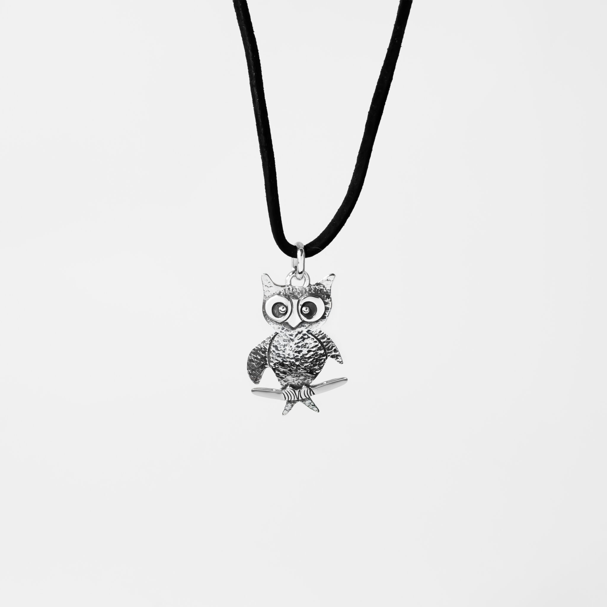 Hammered Owl Vigil Pendant