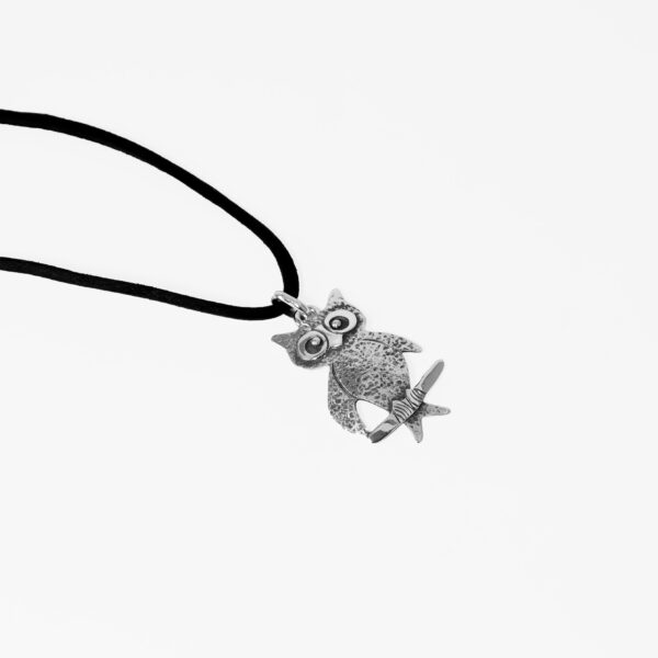 Hammered Owl Vigil Pendant