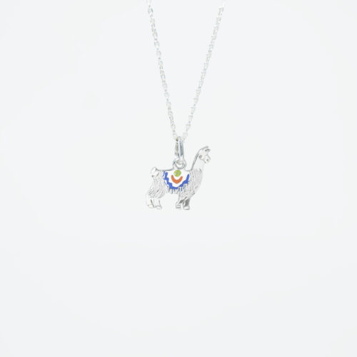 Mosaic Saddle Llama Pendant