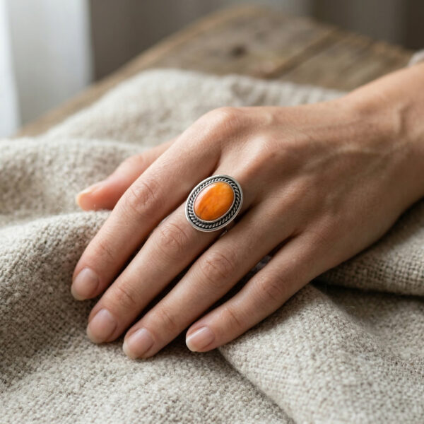 TWISTED LUNAR BEZEL RING